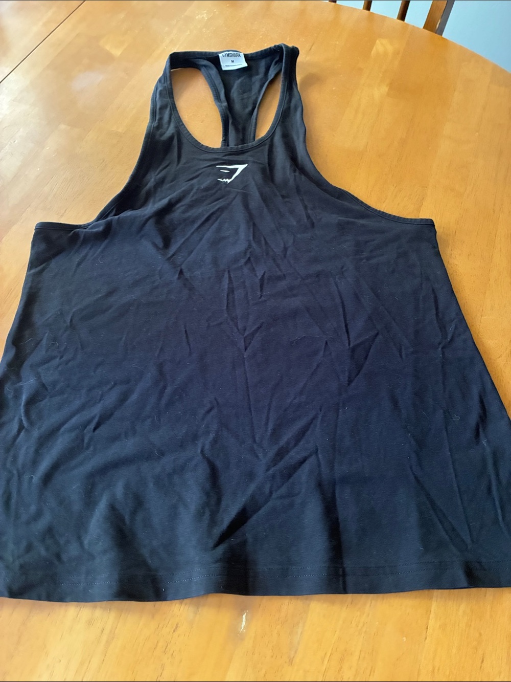 Gymshark Black Racerback Muscle Tank with White Logo